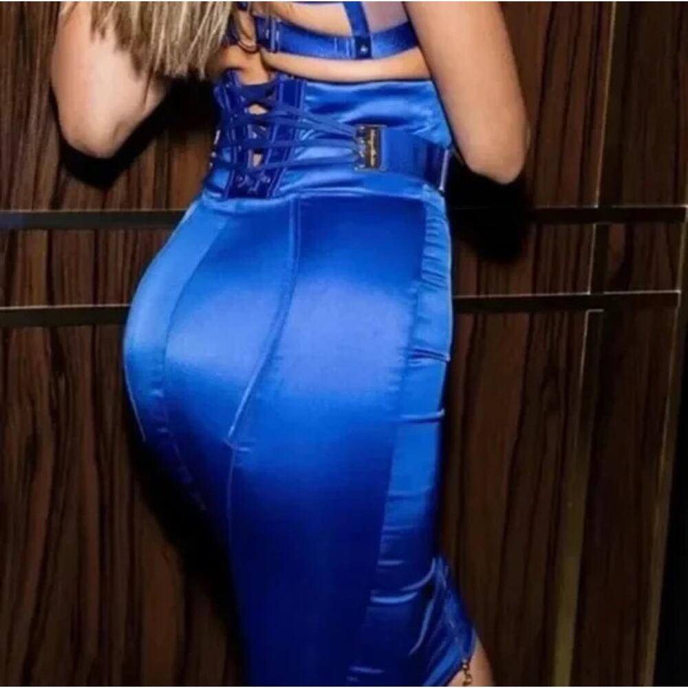 Honey Birdette CHASTITY💙 Electric Blue Pencil Skirt XS